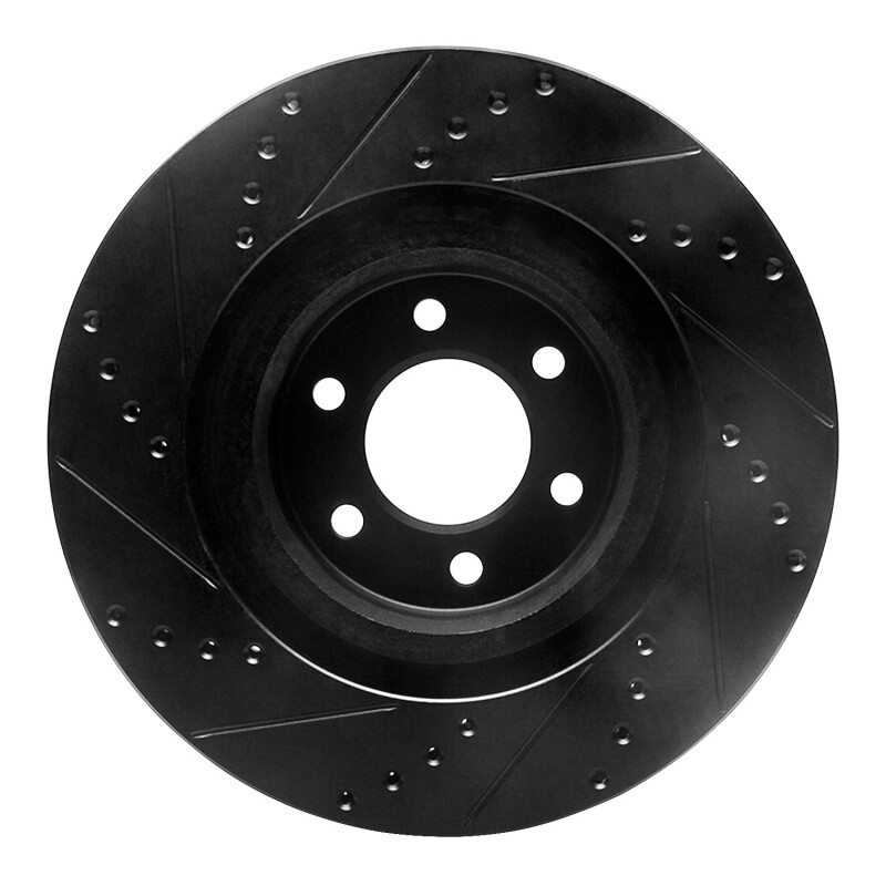 Dodge Viper Brake Rotor (1) - Front Right - R1 Concepts - Drilled & Slotted - Black - `92-`02